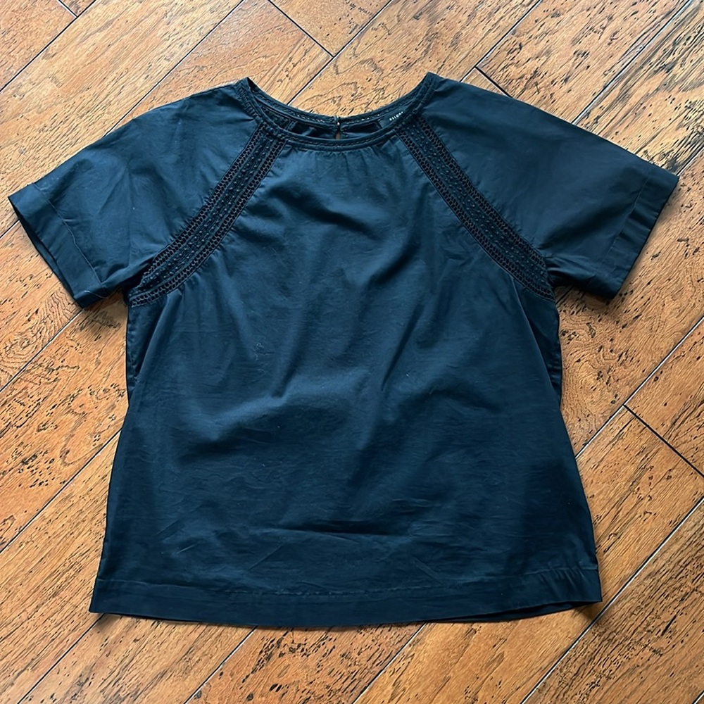 Halogen Black Short Sleeve Top